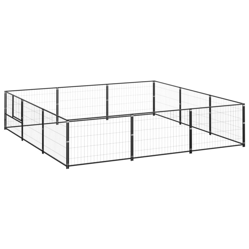 Hundezwinger Schwarz 9 m² Stahl Hundezwinger Schwarz 9 m² Stahl