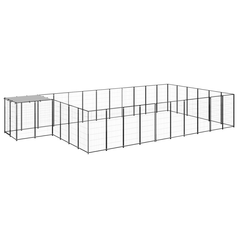 Hundezwinger Schwarz 19,36 m² Stahl Hundezwinger Schwarz 19,36 m² Stahl