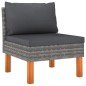 6-tlg. Garten-Lounge-Set Poly Rattan und Eukalyptusholz Grau 6-tlg. Garten-Lounge-Set Poly Rattan und Eukalyptusholz Grau