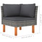 6-tlg. Garten-Lounge-Set Poly Rattan und Eukalyptusholz Grau 6-tlg. Garten-Lounge-Set Poly Rattan und Eukalyptusholz Grau