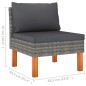 6-tlg. Garten-Lounge-Set Poly Rattan und Eukalyptusholz Grau 6-tlg. Garten-Lounge-Set Poly Rattan und Eukalyptusholz Grau