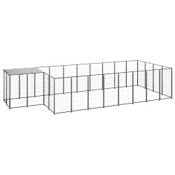 Hundezwinger Schwarz 10,89 m² Stahl