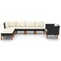 7-tlg. Garten-Lounge-Set Poly Rattan Eukalyptusholz Schwarz 7-tlg. Garten-Lounge-Set Poly Rattan Eukalyptusholz Schwarz