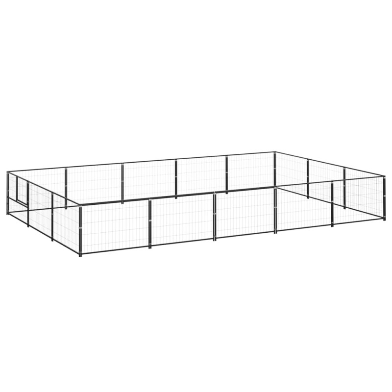 Hundezwinger Schwarz 15 m² Stahl Hundezwinger Schwarz 15 m² Stahl