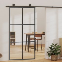 vidaXL Schiebetür mit Beschlag ESG-Glas & Aluminium 102x205 cm    