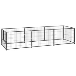 vidaXL Hundezwinger Schwarz 3 m² Stahl