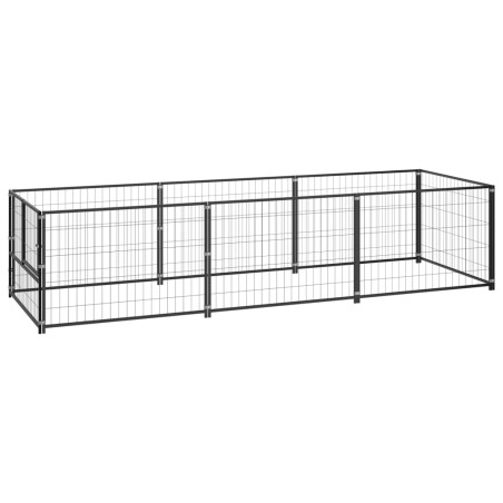 vidaXL Hundezwinger Schwarz 3 m² Stahl