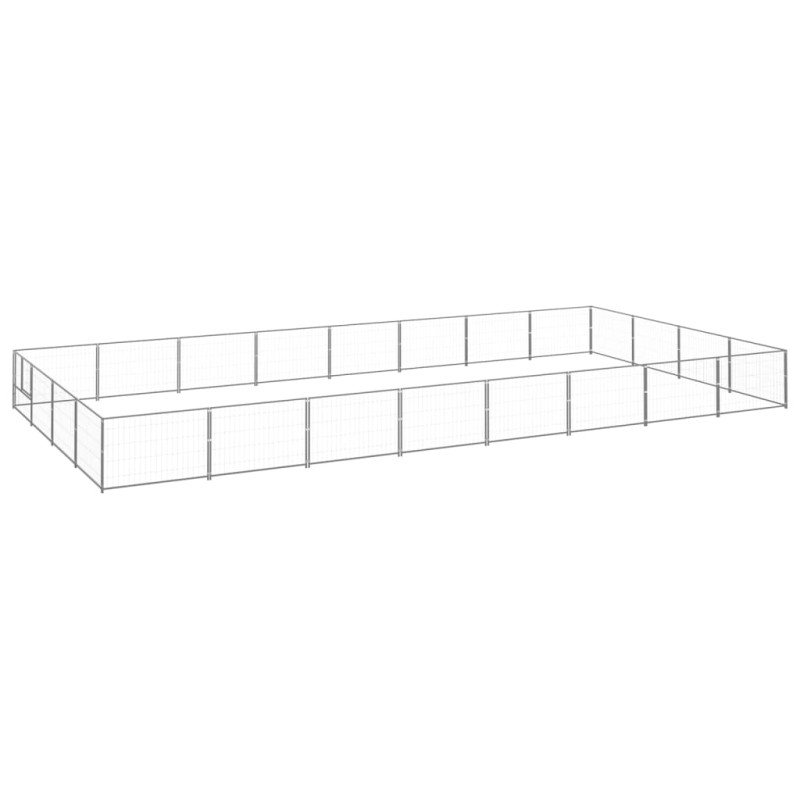 vidaXL Hundezwinger Silbern 32 m² Stahl vidaXL Hundezwinger Silbern 32 m² Stahl