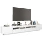 TV-Schrank mit LED-Leuchten Hochglanz-Weiß 260x35x40 cm TV-Schrank mit LED-Leuchten Hochglanz-Weiß 260x35x40 cm