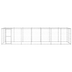 vidaXL Outdoor-Hundezwinger mit Überdachung Verzinkter Stahl 16,94 m²