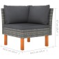 7-tlg. Garten-Lounge-Set Poly Rattan und Eukalyptusholz Grau 7-tlg. Garten-Lounge-Set Poly Rattan und Eukalyptusholz Grau