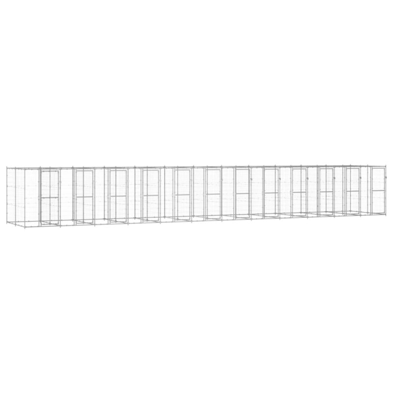 Outdoor-Hundezwinger Verzinkter Stahl 29,04 m² Outdoor-Hundezwinger Verzinkter Stahl 29,04 m²