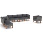 8-tlg. Garten-Lounge-Set Poly Rattan und Eukalyptusholz Grau 8-tlg. Garten-Lounge-Set Poly Rattan und Eukalyptusholz Grau