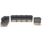 8-tlg. Garten-Lounge-Set Poly Rattan und Eukalyptusholz Grau 8-tlg. Garten-Lounge-Set Poly Rattan und Eukalyptusholz Grau