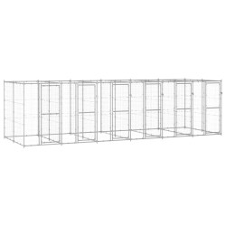 vidaXL Outdoor-Hundezwinger Verzinkter Stahl 14,52 m²