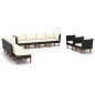 vidaXL 10-tlg. Garten-Lounge-Set Poly Rattan Eukalyptusholz Schwarz vidaXL 10-tlg. Garten-Lounge-Set Poly Rattan Eukalyptusholz Schwarz