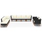vidaXL 10-tlg. Garten-Lounge-Set Poly Rattan Eukalyptusholz Schwarz vidaXL 10-tlg. Garten-Lounge-Set Poly Rattan Eukalyptusholz Schwarz