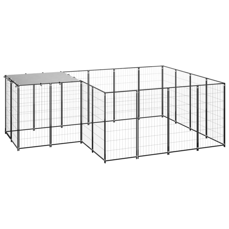 Hundezwinger Schwarz 6,05 m² Stahl Hundezwinger Schwarz 6,05 m² Stahl