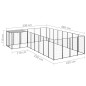 Hundezwinger Schwarz 10,89 m² Stahl Hundezwinger Schwarz 10,89 m² Stahl