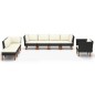 vidaXL 8-tlg. Garten-Lounge-Set Poly Rattan Eukalyptusholz Schwarz vidaXL 8-tlg. Garten-Lounge-Set Poly Rattan Eukalyptusholz Schwarz