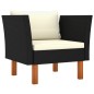 vidaXL 8-tlg. Garten-Lounge-Set Poly Rattan Eukalyptusholz Schwarz vidaXL 8-tlg. Garten-Lounge-Set Poly Rattan Eukalyptusholz Schwarz