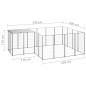 Hundezwinger Silbern 6,05 m² Stahl Hundezwinger Silbern 6,05 m² Stahl