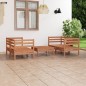 5-tlg. Garten-Lounge-Set Honigbraun Massivholz Kiefer 5-tlg. Garten-Lounge-Set Honigbraun Massivholz Kiefer
