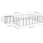 Hundezwinger Schwarz 15,73 m² Stahl Hundezwinger Schwarz 15,73 m² Stahl