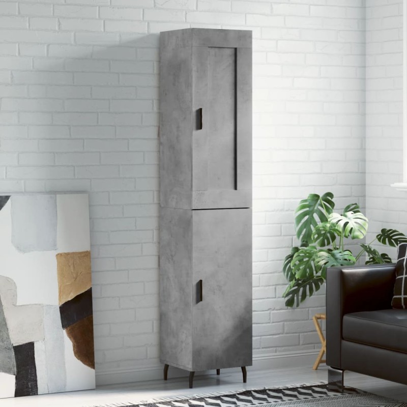 Highboard Betongrau 34,5x34x180 cm Holzwerkstoff Highboard Betongrau 34,5x34x180 cm Holzwerkstoff