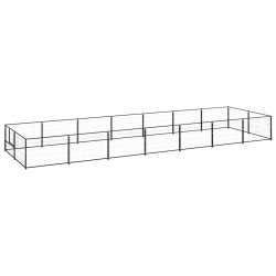vidaXL Hundezwinger Schwarz 14 m² Stahl