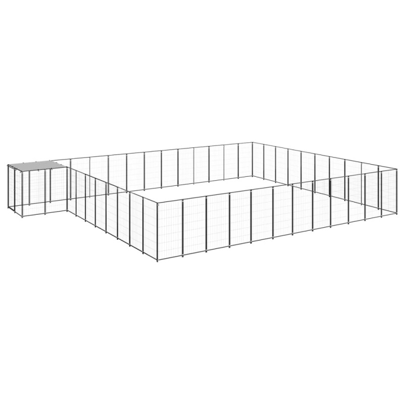 Hundezwinger Schwarz 37,51 m² Stahl Hundezwinger Schwarz 37,51 m² Stahl