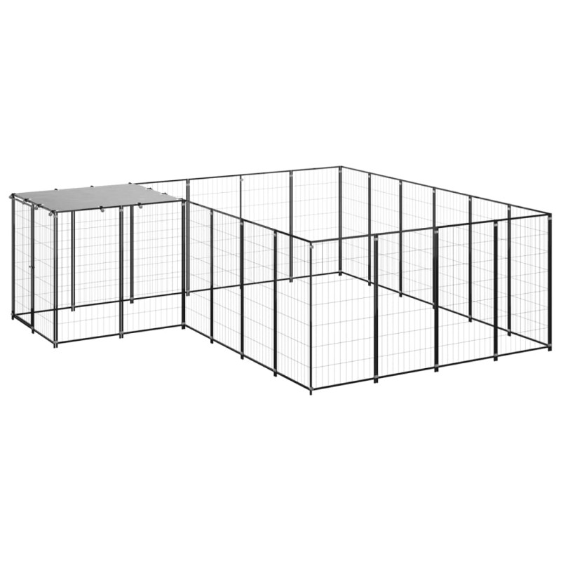 vidaXL Hundezwinger Schwarz 8,47 m² Stahl   