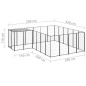 vidaXL Hundezwinger Schwarz 8,47 m² Stahl   
