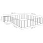 Hundezwinger Schwarz 25,41 m² Stahl Hundezwinger Schwarz 25,41 m² Stahl