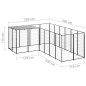 Hundezwinger Schwarz 4,84 m² Stahl Hundezwinger Schwarz 4,84 m² Stahl