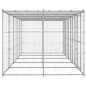 Outdoor-Hundezwinger mit Überdachung Verzinkter Stahl 12,1 m² Outdoor-Hundezwinger mit Überdachung Verzinkter Stahl 12,1 m²