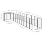 Hundezwinger Schwarz 7,26 m² Stahl Hundezwinger Schwarz 7,26 m² Stahl