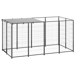 Hundezwinger Schwarz 2,42 m² Stahl