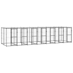 Outdoor-Hundezwinger Stahl mit Überdachung 16,94 m²