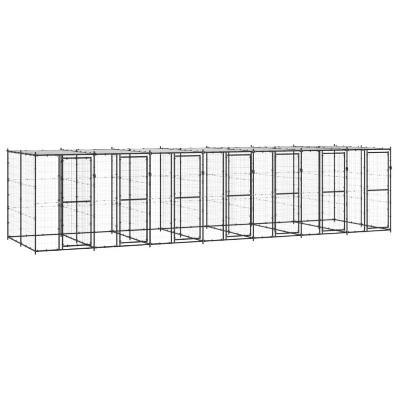 Outdoor-Hundezwinger Stahl mit Überdachung 16,94 m² Outdoor-Hundezwinger Stahl mit Überdachung 16,94 m²