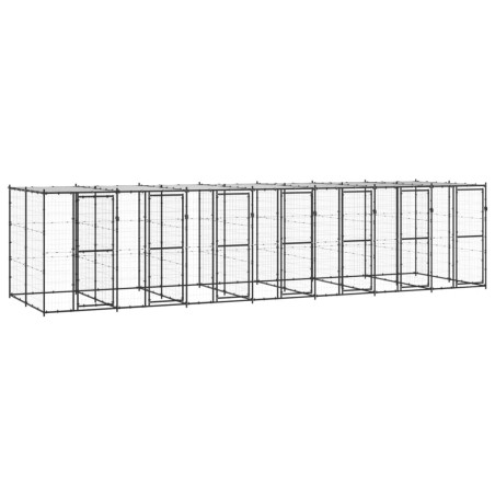 Outdoor-Hundezwinger Stahl mit Überdachung 16,94 m²