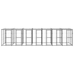 Outdoor-Hundezwinger Stahl mit Überdachung 16,94 m²