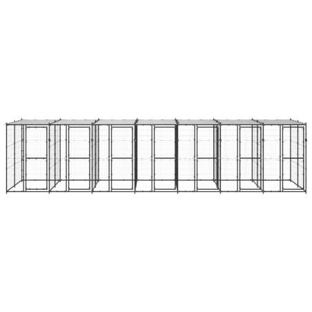 Outdoor-Hundezwinger Stahl mit Überdachung 16,94 m²