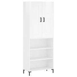 Highboard Hochglanz-Weiß 69,5x34x180 cm Holzwerkstoff