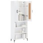 Highboard Hochglanz-Weiß 69,5x34x180 cm Holzwerkstoff Highboard Hochglanz-Weiß 69,5x34x180 cm Holzwerkstoff