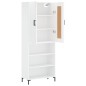 Highboard Hochglanz-Weiß 69,5x34x180 cm Holzwerkstoff Highboard Hochglanz-Weiß 69,5x34x180 cm Holzwerkstoff