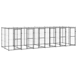 Outdoor-Hundezwinger Stahl mit Überdachung 14,52 m²