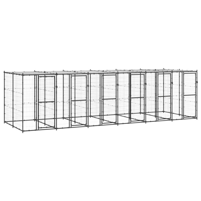 Outdoor-Hundezwinger Stahl mit Überdachung 14,52 m² Outdoor-Hundezwinger Stahl mit Überdachung 14,52 m²