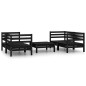 5-tlg. Garten-Lounge-Set Schwarz Massivholz Kiefer 5-tlg. Garten-Lounge-Set Schwarz Massivholz Kiefer