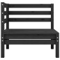 5-tlg. Garten-Lounge-Set Schwarz Massivholz Kiefer 5-tlg. Garten-Lounge-Set Schwarz Massivholz Kiefer